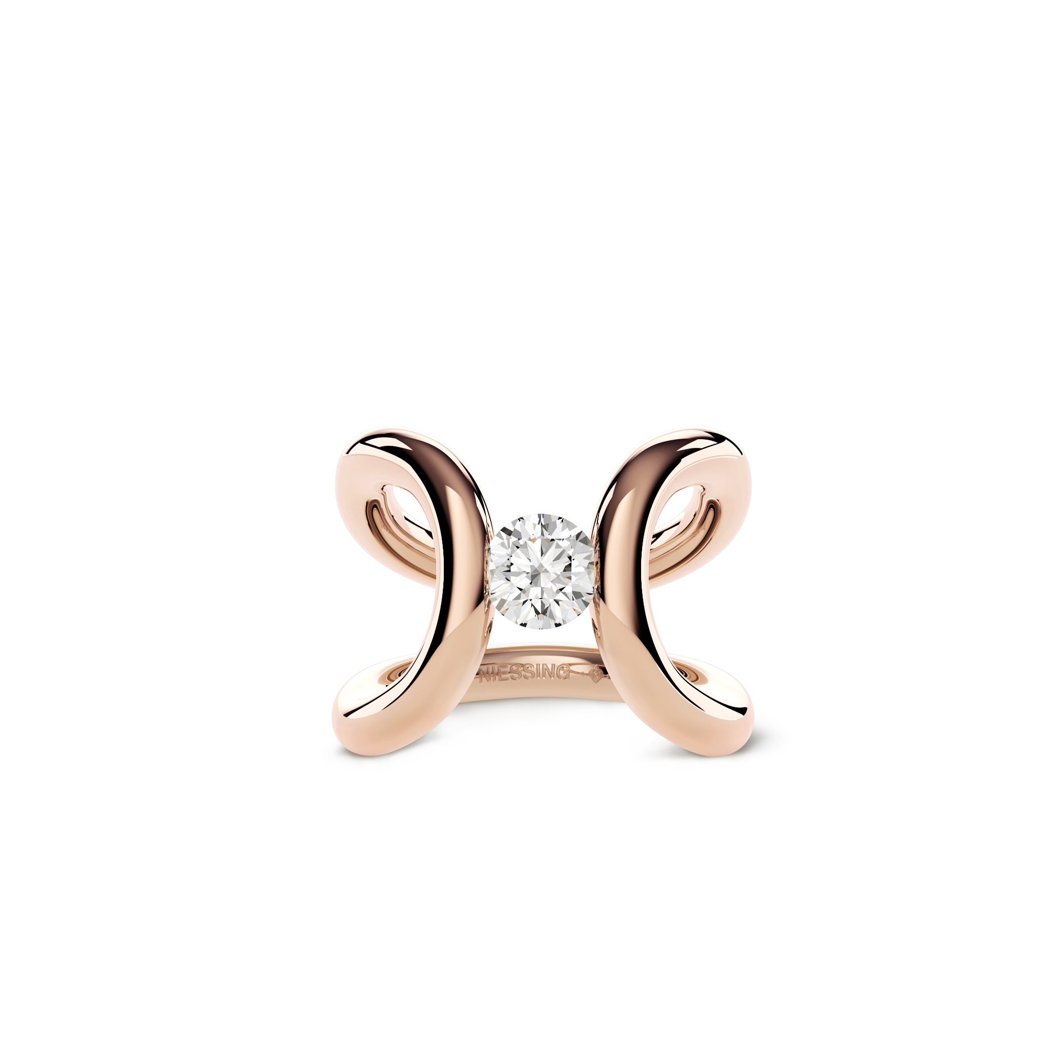 Niessing Spannring Era C in Rosewood mit Brillant